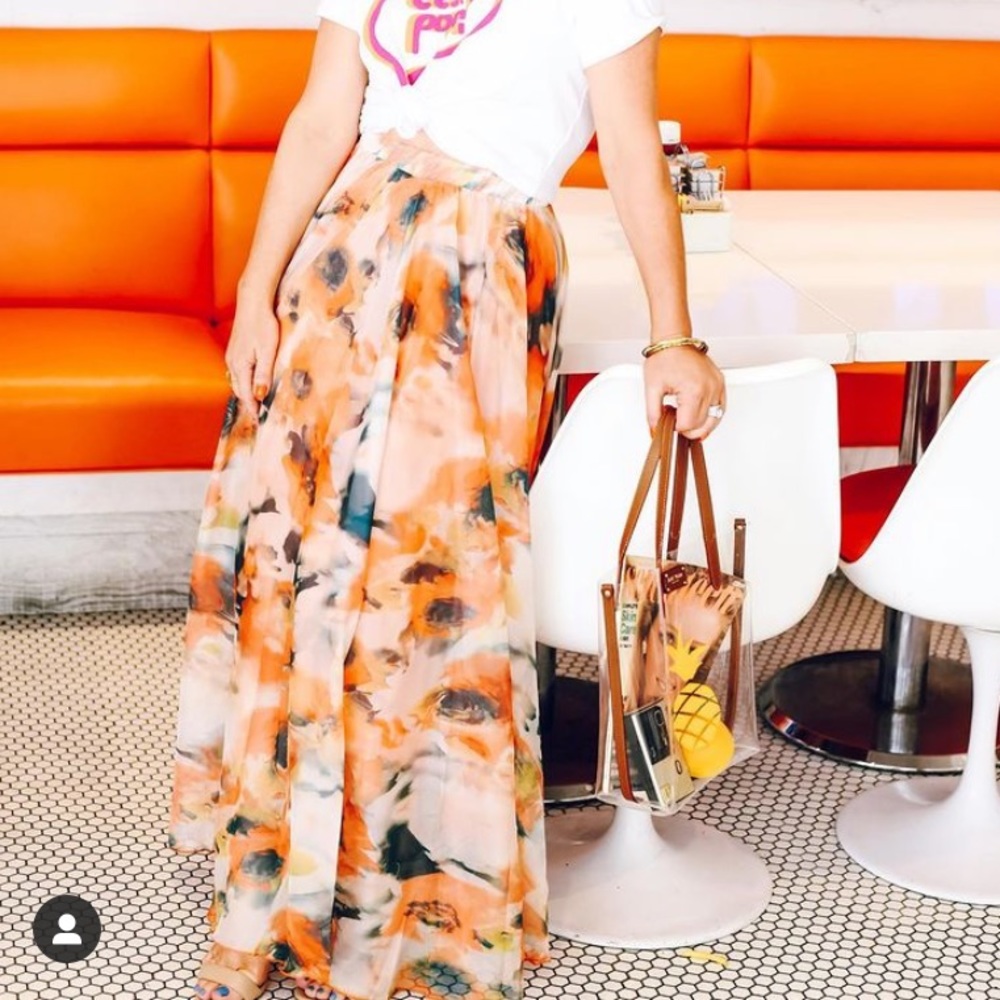 Chicwish floral chiffon maxi skirt